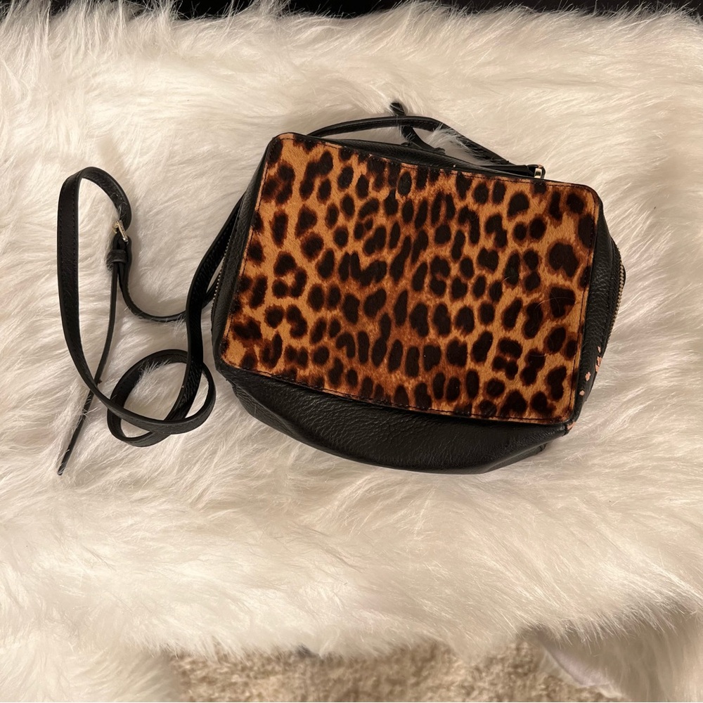 Vince Camuto leather crossbody purse LADY calf hair animal print